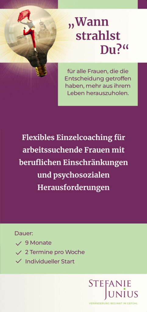 Flyer Coaching für arbeitssuchende Frauen in Flensburg